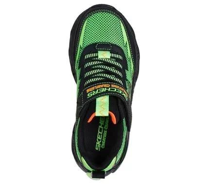 Skechers Boys' Creature Crawlers Athletic Sneakers in Black with Stretch Laces, Adjustable Strap, Themed Design, Includes Tech Piece and Detachable Key Chain, Size 28 - Skechers - Image 4