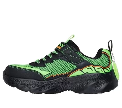 Skechers Boys' Creature Crawlers Athletic Sneakers in Black with Stretch Laces, Adjustable Strap, Themed Design, Includes Tech Piece and Detachable Key Chain, Size 28 - Skechers - Image 5