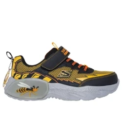 Skechers Boys' Creature Crawlers Yellow Mesh Sneakers with Adjustable Strap