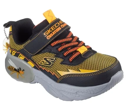 Skechers Boys' Creature Crawlers Yellow Mesh Sneakers with Adjustable Strap - Skechers - Image 3