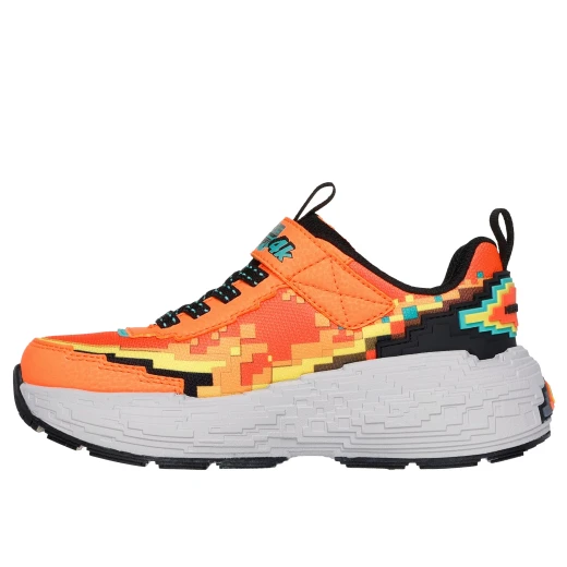 Skechers BOY'S Mega-Craft 4K Athletic Shoes: Orange Pixelated Print with Adaptive Closure, Sporty Comfort, and Tech Piece Midsole - Size 31 - Skechers - Image 4