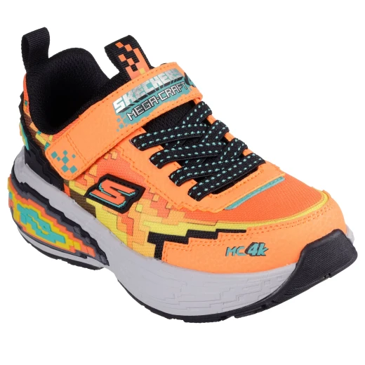 Skechers BOY'S Mega-Craft 4K Athletic Shoes: Orange Pixelated Print with Adaptive Closure, Sporty Comfort, and Tech Piece Midsole - Size 31 - Skechers - Image 8