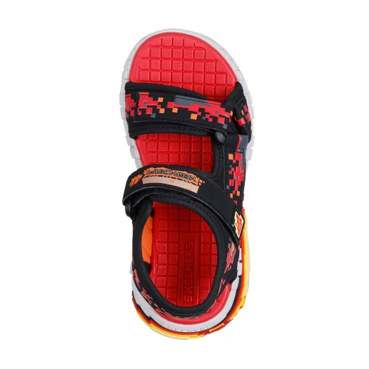 Skechers Boy's Mega-Splash 4K Sandals Black Red 30 Featuring Adaptive Closure and Tech-Piece Midsole Design for Sunny Weather Comfort and Block-to-Block Style, SKU 402161L BKRD - Skechers - Image 15