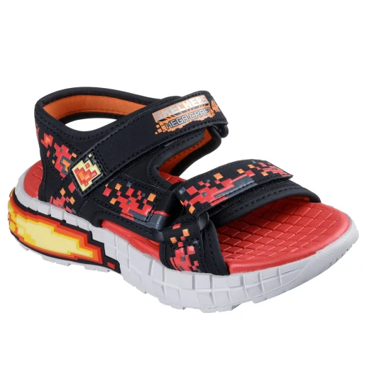Skechers Boy's Mega-Splash 4K Sandals Black Red 30 Featuring Adaptive Closure and Tech-Piece Midsole Design for Sunny Weather Comfort and Block-to-Block Style, SKU 402161L BKRD - Skechers - Image 18