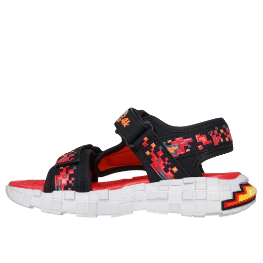 Skechers Boy's Mega-Splash 4K Sandals Black Red 30 Featuring Adaptive Closure and Tech-Piece Midsole Design for Sunny Weather Comfort and Block-to-Block Style, SKU 402161L BKRD - Skechers - Image 4
