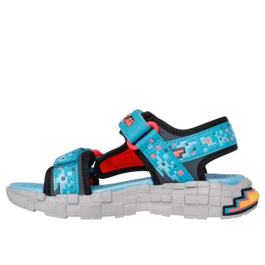 Skechers Boy's Mega-Splash 4K Sandals Blue Size 30 Featuring Adaptive Closure and Fun Tech Midsole for Sunny Weather Comfort, Synthetic Strap Upper, SKU 402161L-TQBK - Skechers - Image 19