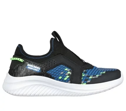 Skechers Boys' Ultra Flex 3.0 Triple Pointz Athletic Shoes Black and Blue Size 28 - Skechers - Image 12
