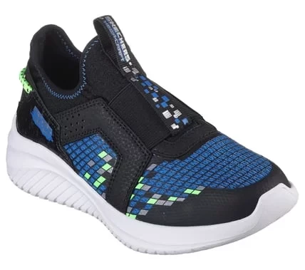 Skechers Boys' Ultra Flex 3.0 Triple Pointz Athletic Shoes Black and Blue Size 28 - Skechers - Image 3