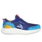 Skechers Boys' Game Kicks Depth Charge 2.0 Slip On Shoes Navy with Double Point Design Comfortable Air Cooled Memory Foam Insole Size 28 - Skechers