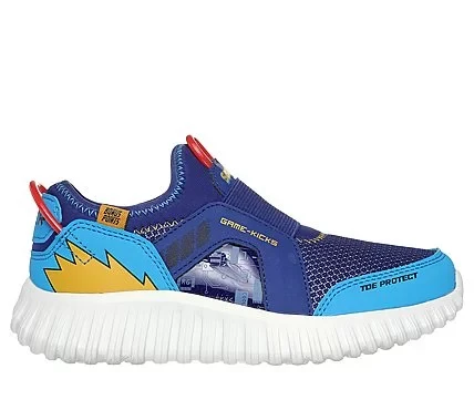 Skechers Boys' Game Kicks Depth Charge 2.0 Slip On Shoes Navy with Double Point Design Comfortable Air Cooled Memory Foam Insole Size 28 - Skechers - Image 2
