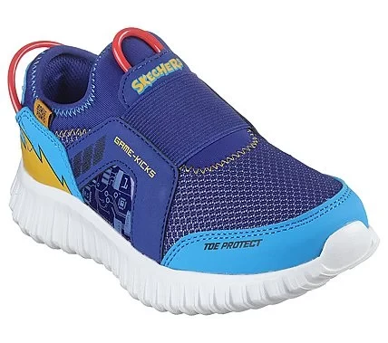 Skechers Boys' Game Kicks Depth Charge 2.0 Slip On Shoes Navy with Double Point Design Comfortable Air Cooled Memory Foam Insole Size 28 - Skechers - Image 4