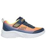 Skechers Boys' Microspec Zorva Sneakers Orange Size 32 with Ombre Mesh Upper, Stretch Laces, Adjustable Strap, and Cushioned Comfort Insole for Sporty, Lightweight Wear - Skechers