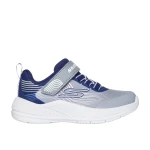 Skechers Boys' Infant Microspec Advance 23 Light Gray Athletic Sneakers with Stretch Laces, Adjustable Instep Strap, and Cushioned Comfort Insole for Active Toddlers - Skechers