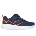 Skechers Boys' Go Run 400 V2 Starvo Athletic Shoes with Mesh Upper for Playtime Comfort and Adaptive Closure Size 32 Navy Blue - Skechers