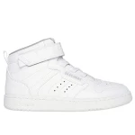 Skechers Boys' Quick Street Rapid Avenue High Top Sneakers White 30 Featuring Duraleather Upper Perforated Details Stretch Laces Adjustable Instep Strap Cushioned Comfort Insole - Skechers