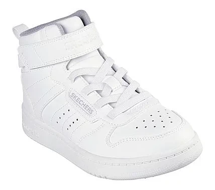 Skechers Boys' Quick Street Rapid Avenue High Top Sneakers White 30 Featuring Duraleather Upper Perforated Details Stretch Laces Adjustable Instep Strap Cushioned Comfort Insole - Skechers - Image 3