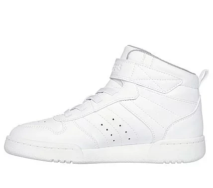 Skechers Boys' Quick Street Rapid Avenue High Top Sneakers White 30 Featuring Duraleather Upper Perforated Details Stretch Laces Adjustable Instep Strap Cushioned Comfort Insole - Skechers - Image 4