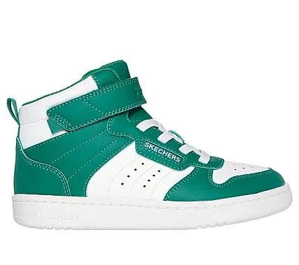 Skechers Boys' Quick Street Rapid Avenue High Top Sneakers White 30 Featuring Duraleather Upper Perforated Details Stretch Laces Adjustable Instep Strap Cushioned Comfort Insole - Skechers - Image 5