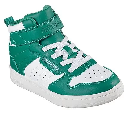 Skechers Boys' Quick Street Rapid Avenue High Top Sneakers White 30 Featuring Duraleather Upper Perforated Details Stretch Laces Adjustable Instep Strap Cushioned Comfort Insole - Skechers - Image 6