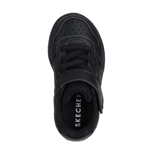 Skechers Boys' Quick Street Infant Sneakers Black 26 Features Duraleather Upper Stretch Laces Adaptive Closure Cushioned Comfort Insole Machine Washable Court Style Shoes - Skechers - Image 4