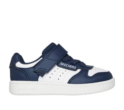 Skechers Street Quick Street Infant Boys' Sneakers Navy 22 with Duraleather Upper, Machine Washable, Stretch Laces, Adaptive Closure, and Cushioned Comfort Insole - Skechers - Image 2