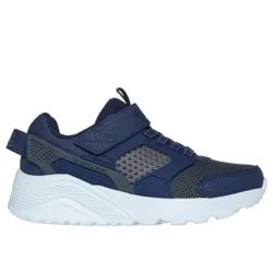 Skechers Boys' Uno Lite Navy Sneakers, Size 32, Featuring Lightweight Synthetic & Mesh Upper with Stretch Laces & Air-Cooled Memory Foam Insole for Ultimate Comfort and Style