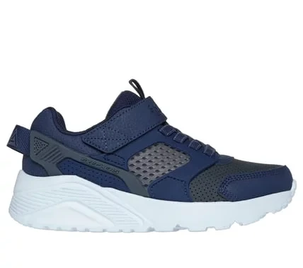 Skechers Boys' Uno Lite Navy Sneakers, Size 32, Featuring Lightweight Synthetic & Mesh Upper with Stretch Laces & Air-Cooled Memory Foam Insole for Ultimate Comfort and Style - Skechers - Image 2