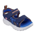 صنادل رياضية Skechers Razor Splash للأولاد باللون الأزرق الداكن مع أشرطة قابلة للتعديل ونعل داخلي مريح مثالي للطقس المشمس مقاسات متوفرة 22 - سكيتشرز