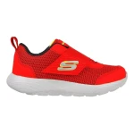 Skechers Girls' Dyna-Lite Varitix Infant Sport Shoes in Red, Size 24 with Lightweight Mesh Upper, Hook and Loop Strap, and Comfort Midsole for Everyday Wear and Active Play - Skechers