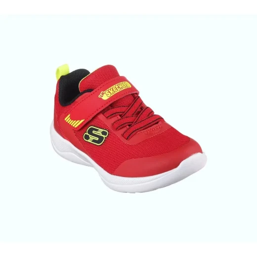 Skechers Boys' Skech-Stepz 2.0 Velcro Toddler Sneakers Red Mesh Fabric and Synthetic Upper Cushioned Insole Slip On Sporty Shoes Size 22 for Active Kids - Skechers - Image 3