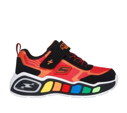 Skechers Boys' Play Scene Infant Sneakers Red 23, Light Up with Colorful Midsole, Mesh Upper, Adjustable Strap, Cushioned Insole, Sporty Design for Active Kids - Skechers - Image 2