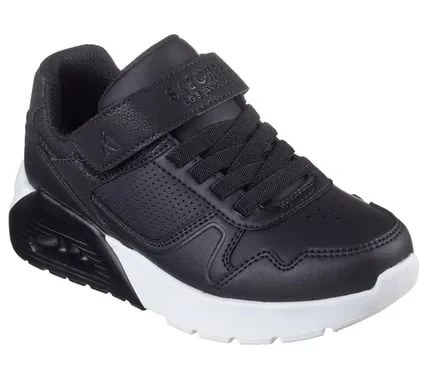 Skechers Boys' Uno Lite 2.0 Fashion Sneakers Black with Duraleather Upper Size 27 Comfort Air Cooled Memory Foam Insole - Skechers - Image 3