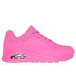 Skechers Women's Uno Stand on Air Sneakers Pink 38 Featuring Air Cooled Memory Foam Insole and Smooth Leather Textured Synthetic Upper. Classic Lace Up Fashion Sneaker for Women. - Skechers