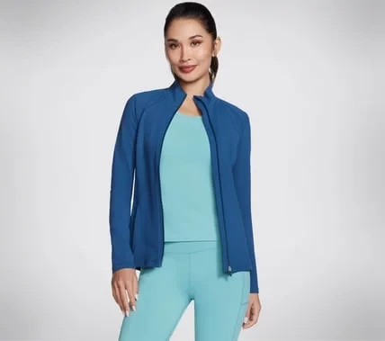 Skechers GO WALK Wear Jacket Women's Athletic Mock Neck Zip Front Long Sleeve 2 Pockets GO FLEX Fabric Navy S Small Comfort Style Thumbhole Detail Lightweight Activewear Skechers GO WALK Wear Jacket Women's Athletic Mock Neck Zip Front Long Sleeve 2 Pockets GO FLEX Fabric Navy S Small Comfort Style Thumbhole Detail Lightweight Activewear