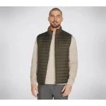 GOsheild Altitude Reversible Vest for Men Olive Green Small GO SHIELD Wind Resistant Microfleece Pockets Zip Front 1 Item - Skechers