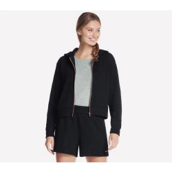 Skechers Go Walk Everywhere Diamond FZ Jacket Black Small Women's Activewear