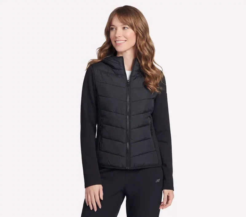 Skechers Women's Performance Elite Cozy Fit Hooded Jacket Black Small - Skechers