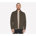 Skechers Hoodless Ottoman Jacket Soft Knit Olive M Recycled Polyester - Skechers