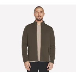 Skechers Hoodless Ottoman Jacket Soft Knit Olive M Recycled Polyester