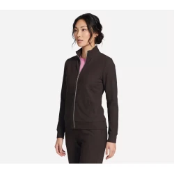 Skechers GO Luxe Rib Everyday Full Zip Jacket Women's Chocolate Color Small Size Breathable Comfort Stretch Fabric Ribbed Design Perfect For Everyday Wear 150-180 Characters