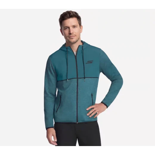 جاكيت بقلنسوة كامل السحاب لعطلة نهاية الأسبوع من هاري كين للرجال من سكيتشرز، أزرق مخضر، مقاس صغير، تصميم رياضي جاكيت بقلنسوة كامل السحاب لعطلة نهاية الأسبوع من هاري كين للرجال من سكيتشرز، أزرق مخضر، مقاس صغير، تصميم رياضي