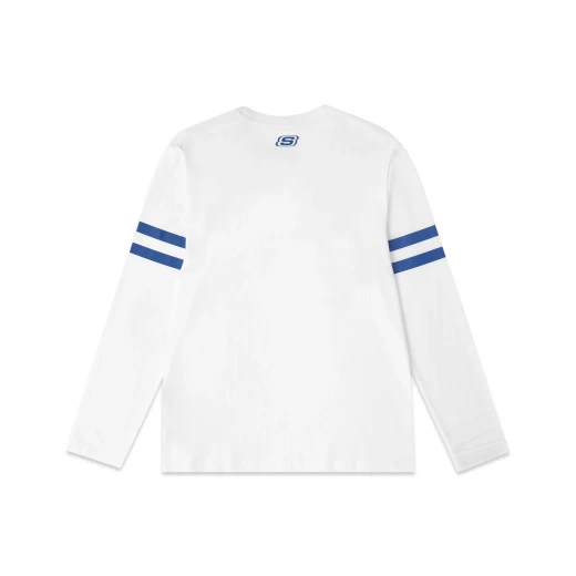 Skechers Men's Long Sleeve Tee Shirt White Cotton 100% Cotton Fabric Design Details Comfort Wear Size Medium Long Lasting Style - Skechers - Image 3