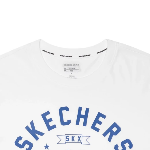 Skechers Men's Long Sleeve Tee Shirt White Cotton 100% Cotton Fabric Design Details Comfort Wear Size Medium Long Lasting Style - Skechers - Image 4
