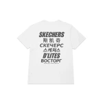 Skechers Women's Short Sleeve Tee Shirt White Cotton Blend Shirt Featuring Design Details in Size Medium. Comfortable and Stylish 100% Cotton Tee for Everyday Wear - Skechers