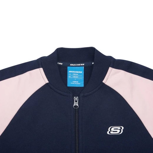 Skechers Kid's Clothing Jacket Navy Cotton Blend with Design Details, Featuring 55% Cotton and 45% Polyester Blend, Size Large, Ideal for Everyday Wear and Easygoing Style - Skechers - Image 4