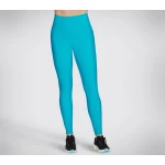 Skechers GoFlex Rib Full Length High Waisted Legging Women's Activewear Blue XL Featuring Moisture Wicking Fabric and Exterior Side Pockets for Workouts and Comfort - Skechers