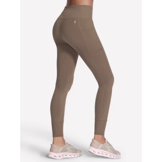 Skechers Women's GO WALK RIB Mix Jogger Pants with GO FLEX Fabric 4 Way Stretch Water Repellent UPF 40 UV Protection Adjustable Waistband Drawstring Brown Size Small Activewear - Skechers - Image 3