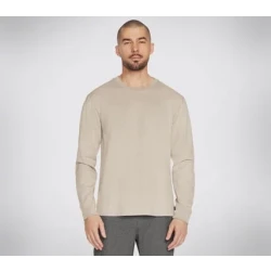 Skechers Men's Skech Jersey Max Long Sleeve Tee Tan Small Organic Cotton