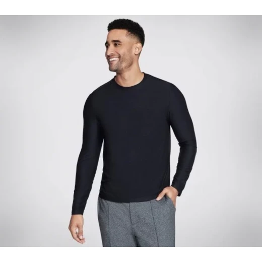 Skechers Go Dri All Day Long Sleeve Tee Black Men's Athletic Shirt