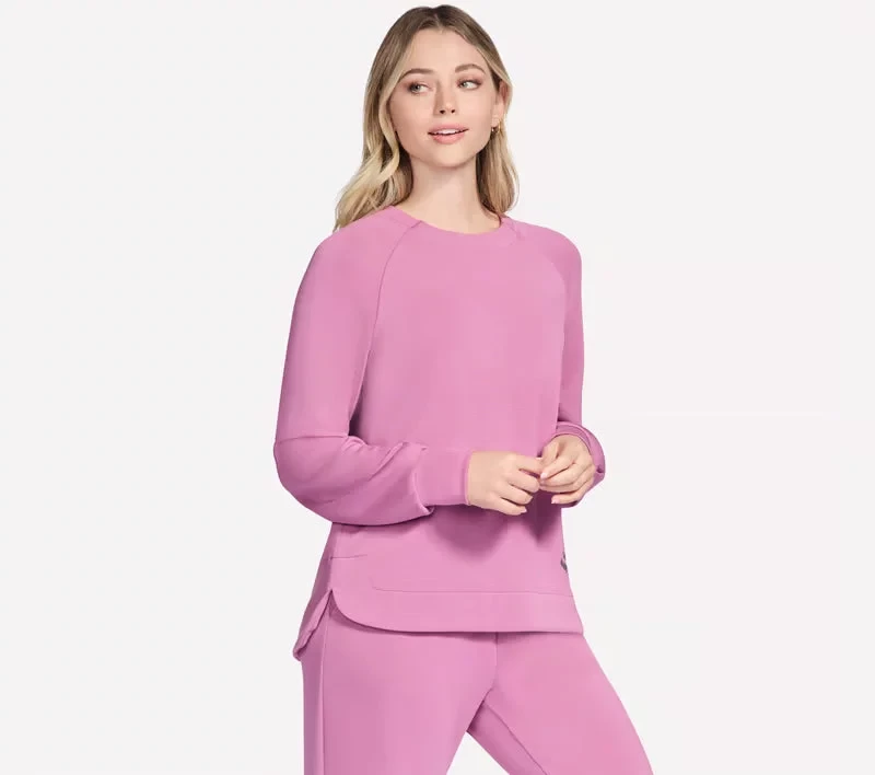 Skechers Cozy Luxe Crewneck Sweatshirt S Rose SKECHLUXE ELEVATE Fabric - Skechers